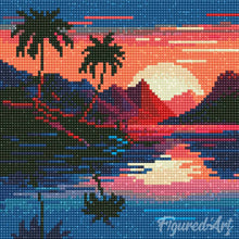 Charger l'image dans la galerie, Mini Diamond Painting 25x25cm - Mer et Coucher de Soleil