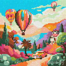 Charger l'image dans la galerie, Mini Diamond Painting 25x25cm - Ballons au-dessus de la Vallée