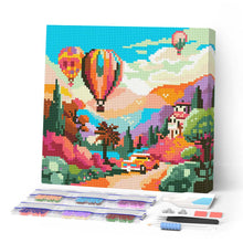 Charger l'image dans la galerie, Mini Diamond Painting 25x25cm - Broderie Diamant Ballons au-dessus de la Vallée