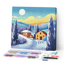 Charger l'image dans la galerie, Mini Diamond Painting 25x25cm - Broderie Diamant Nuit d'Hiver en Toscane