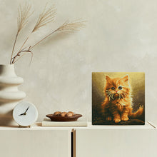 Charger l'image dans la galerie, Mini Diamond Painting 25x25cm - Mignon Petit Chaton Orange