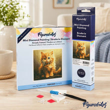 Charger l'image dans la galerie, Mini Diamond Painting 25x25cm - Mignon Petit Chaton Orange