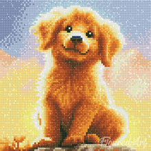 Charger l'image dans la galerie, Mini Diamond Painting 25x25cm - Adorable Chiot Golden Retriever