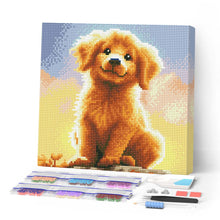 Charger l'image dans la galerie, Mini Diamond Painting 25x25cm - Broderie Diamant Adorable Chiot Golden Retriever
