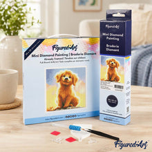 Charger l'image dans la galerie, Mini Diamond Painting 25x25cm - Adorable Chiot Golden Retriever