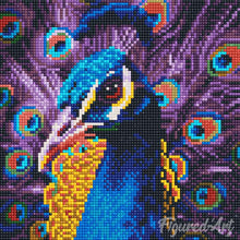 Charger l'image dans la galerie, Mini Diamond Painting 25x25cm - Paon Élégant