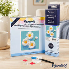 Charger l'image dans la galerie, Mini Diamond Painting 25x25cm - Jolies Marguerites Blanches