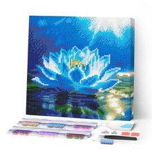 Charger l'image dans la galerie, Mini Diamond Painting 25x25cm - Broderie Diamant Lotus Blanc Brillant