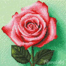 Charger l'image dans la galerie, Mini Diamond Painting 25x25cm - Superbe Rose