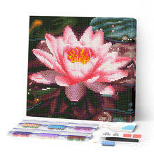 Charger l'image dans la galerie, Mini Diamond Painting 25x25cm - Broderie Diamant Nénuphar Rose