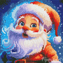 Charger l'image dans la galerie, Mini Diamond Painting 25x25cm - Père Noël Souriant
