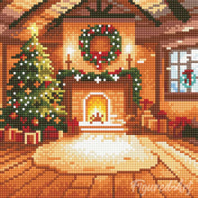 Charger l'image dans la galerie, Mini Diamond Painting 25x25cm - Intérieur de Noël Douillet