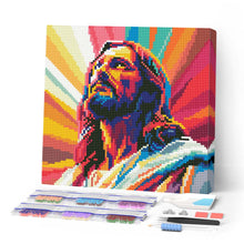 Charger l'image dans la galerie, Mini Diamond Painting 25x25cm - Broderie Diamant Jésus Rayonnant