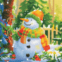 Charger l&#39;image dans la galerie, Mini Diamond Painting 25x25cm - Bonhomme de Neige Souriant