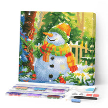 Charger l'image dans la galerie, Mini Diamond Painting 25x25cm - Broderie Diamant Bonhomme de Neige Souriant