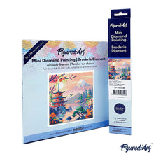 Charger l&#39;image dans la galerie, Mini Diamond Painting 25x25cm - Pagode et Mont Fuji