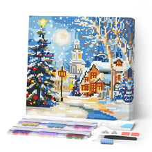 Charger l'image dans la galerie, Mini Diamond Painting 25x25cm - Broderie Diamant Rue de Noël Enneigée