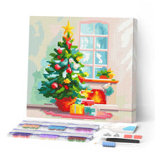 Charger l'image dans la galerie, Mini Diamond Painting 25x25cm - Broderie Diamant Sapin et Cheminée