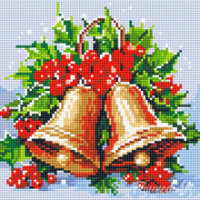 Charger l&#39;image dans la galerie, Mini Diamond Painting 25x25cm - Cloches de Noël