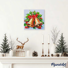 Charger l&#39;image dans la galerie, Mini Diamond Painting 25x25cm - Cloches de Noël