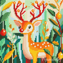 Charger l&#39;image dans la galerie, Mini Diamond Painting 25x25cm - Renne Doré