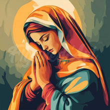 Charger l&#39;image dans la galerie, Mini Diamond Painting 25x25cm - Broderie Diamant Marie en Prière