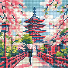 Charger l'image dans la galerie, Mini Diamond Painting 25x25cm - Kyoto en fleurs
