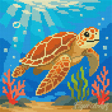 Charger l'image dans la galerie, Mini Diamond Painting 25x25cm - Tortue