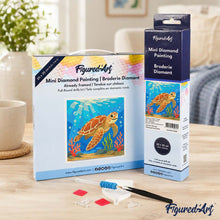 Charger l'image dans la galerie, Mini Diamond Painting 25x25cm - Tortue