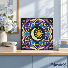 Charger l'image dans la galerie, Mini Diamond Painting 25x25cm - Mandala céleste