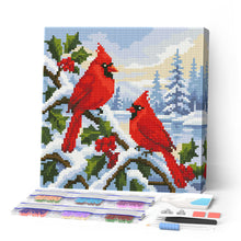 Charger l'image dans la galerie, Mini Diamond Painting 25x25cm Figured'Art - Cardinaux d'hiver