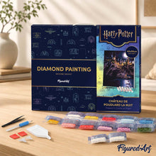 Charger l'image dans la galerie, Broderie Diamant - Château de Poudlard la Nuit - Harry Potter 40x50cm toile tendue sur châssis