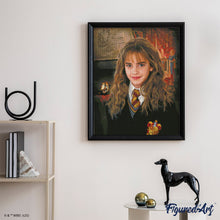 Charger l'image dans la galerie, Broderie Diamant - Portrait d'Hermione Granger 40x50cm toile tendue sur châssis