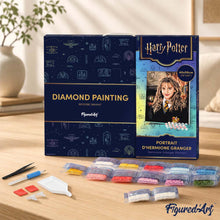 Charger l'image dans la galerie, Broderie Diamant - Portrait d'Hermione Granger 40x50cm toile tendue sur châssis