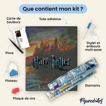 Charger l'image dans la galerie, Broderie Diamant - Poudlard en Flammes - Harry Potter 40x50cm toile tendue sur châssis