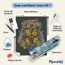 Charger l'image dans la galerie, Broderie Diamant - Harry Potter - Blason Floral de Poudlard