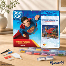 Charger l'image dans la galerie, Broderie Diamant - Superman et Loïs dans le Ciel 40x50cm toile tendue sur châssis