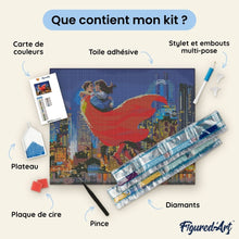 Charger l'image dans la galerie, Broderie Diamant - Superman et Loïs dans le Ciel 40x50cm toile tendue sur châssis