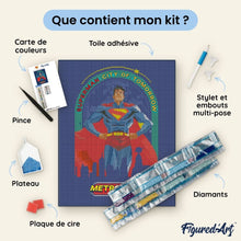 Charger l'image dans la galerie, Broderie Diamant - Superman Cité de Demain 40x50cm toile tendue sur châssis