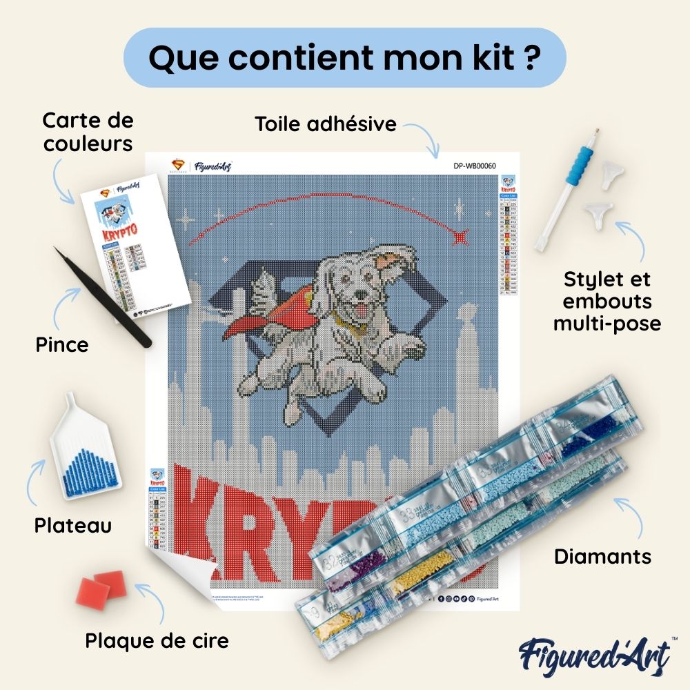 Charger l'image dans la galerie, Broderie Diamant - Superman - Krypto Volant