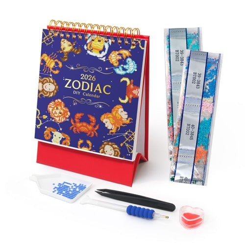 Calendrier Broderie Diamant 2026 - Signes du zodiaque Figured'Art
