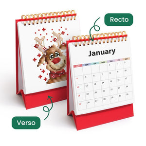 Calendrier 2026 En Diamond Painting - Motif Père Noël, Décoration De Table De Noël, Kit DIY Avec Diamants Et Outils Inclus