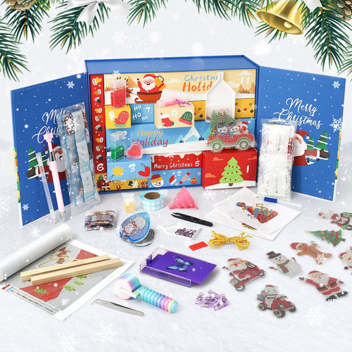 Diamond Painting Calendrier de l'Avent 2025 - 12 Jours d'Éclat (Bleu) Figured'Art