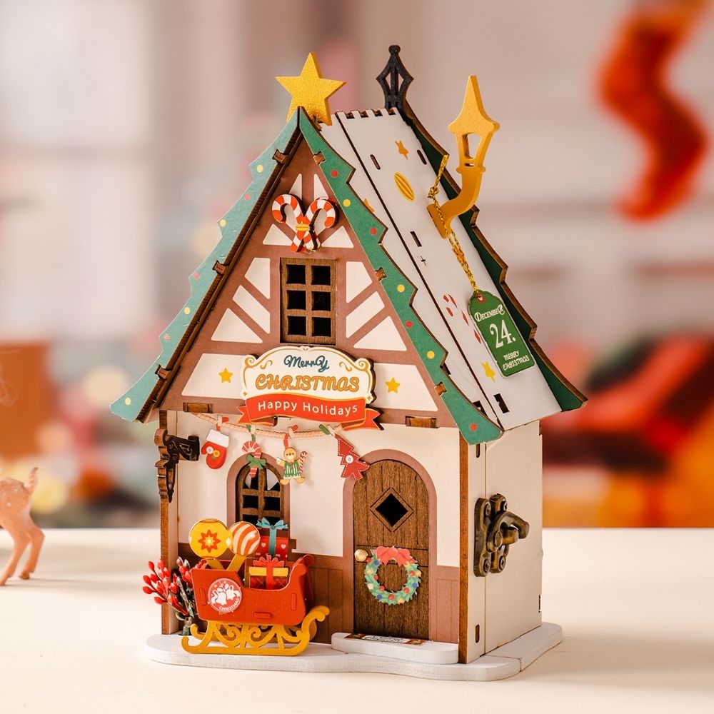 Maison Miniature Maison de Noël Scintillante
