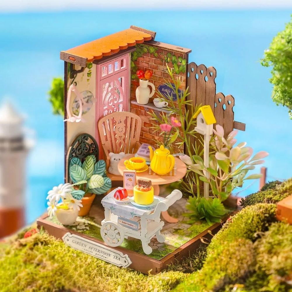 Maison Miniature Jardin de Thé Élégant