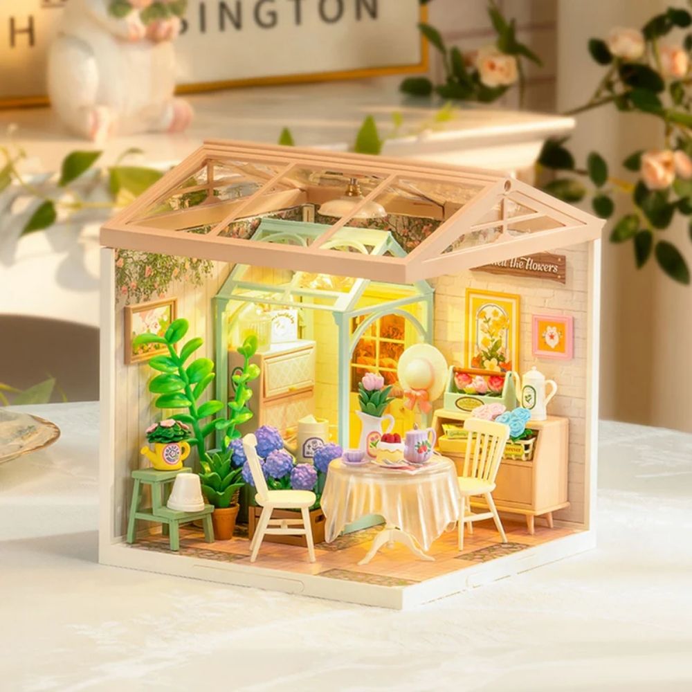 Maison Miniature Jardin de Thé Fleuri