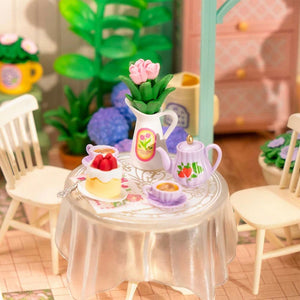 Maison Miniature Jardin de Thé Fleuri
