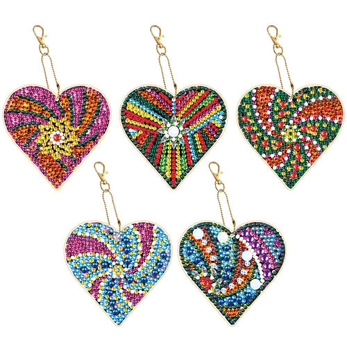 Pendentif en Forme de Cœur Diamond Painting Ensemble de 5 pièces 2