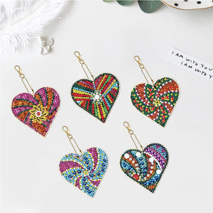 Pendentif en Forme de Cœur Diamond Painting Ensemble de 5 pièces 2
