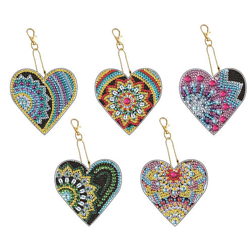 Pendentif en Forme de Cœur Diamond Painting Ensemble de 5 pièces 3